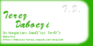 terez daboczi business card